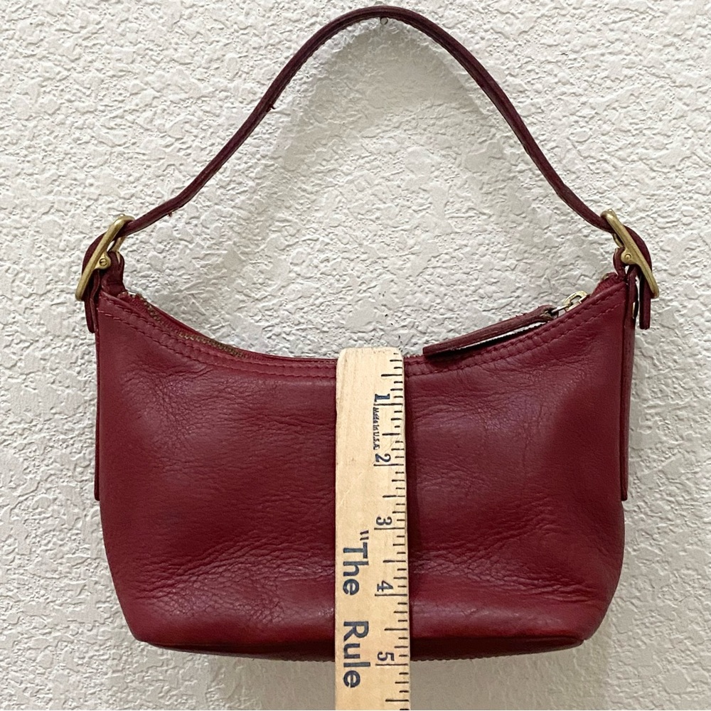 Vintage Y2K COACH 9844 Legacy West Demi Burgundy Red Leather Hobo Mini Bag - Picture 8 of 16